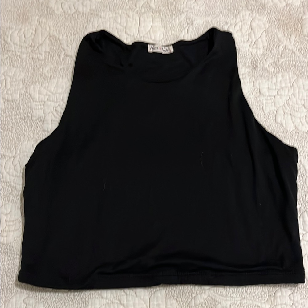 Heart Hips Black Crop Muscle Tee